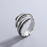 Anello Memoriale Regolabile con Piuma di Un Angelo