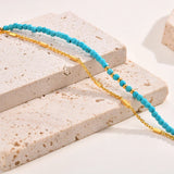 Bracciale in Oro Doppia Catena Senza Tempo con Turchese