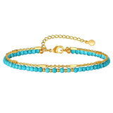 Bracciale in Oro Doppia Catena Senza Tempo con Turchese