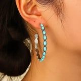 Orecchini Circolari Vintage Bohemien in Turchese