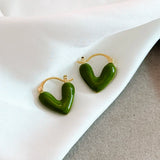 Orecchini a cuore smaltati rossi romantici