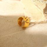 Anello Regolabile Larghezza Arcobaleno Cristallo Martellato