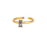 Anello d'Oro Delicato Regolabile con Gemma Colorata