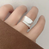 Anello Piatto Larghezza Regolabile in Oro e Argento Vintage