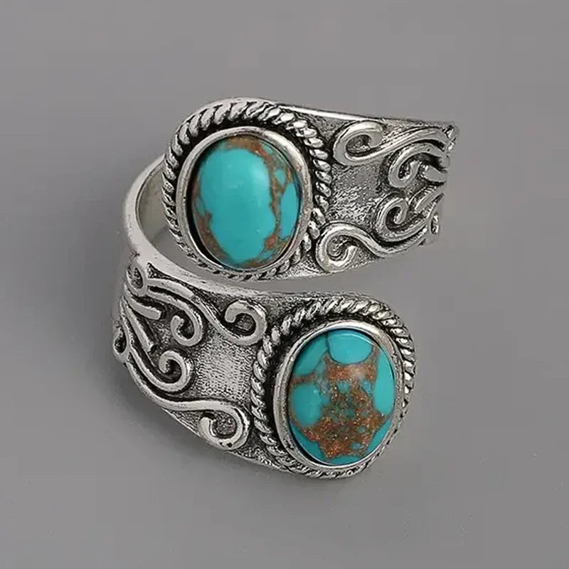 Anello Band in Turchese Vintage Elegante