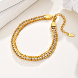 Set di cavigliere in oro con cristalli (2 pezzi)