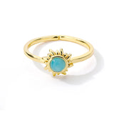 Anelli Sole in Pietra Opale Oro e Argento