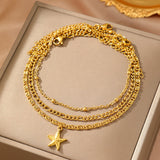 Set di cavigliera con charm a forma di stella marina da 3 pezzi
