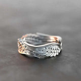 Anello Regolabile con Ali d'Angelo in Argento