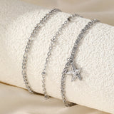 Set di cavigliera con charm a forma di stella marina da 3 pezzi