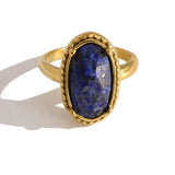 Anello Regolabile in Oro con Pietra di Lapis Azul