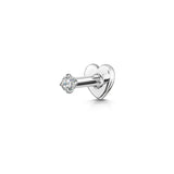 Piercing Labret a Cuore Tondo Piccolo con Glitter