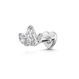 Orecchino Piercing Labret a Cuore a Tre Petali Sfavillante