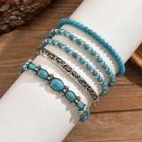 Set di Bracciali di Perline Turchesi Bohemian