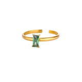 Anello d'Oro Delicato Regolabile con Gemma Colorata