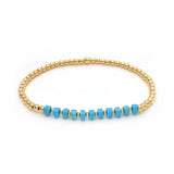 Bracciale con Charm a Croce in Perline Turchesi Vintage