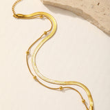 Set di Cavigliere Stratificate Eleganti in Oro 2pz