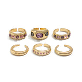 Anelli Impilabili in Cristallo Rosa Chunky