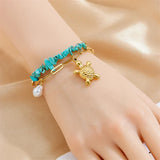 Bracciale Esclusivo in Turchese con Tartaruga