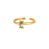 Anello d'Oro Delicato Regolabile con Gemma Colorata