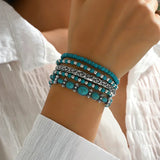 Set di Bracciali di Perline Turchesi Bohemian