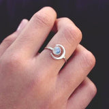 Anello in Argento con Pietra Luna Crescente