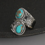 Anello Band in Turchese Vintage Elegante
