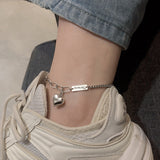 Cavigliera Argento "Lucky Girl" con Charm a Cuore
