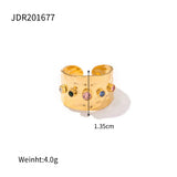 Anello Regolabile Larghezza Arcobaleno Cristallo Martellato
