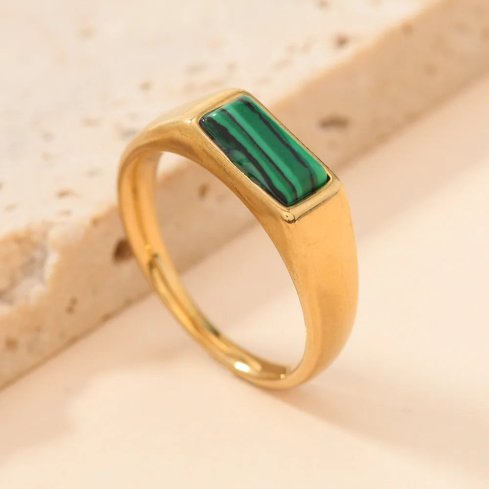 Anelli in Oro con Gemme Rettangolari Eleganti