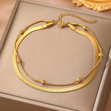 Set di Cavigliere Stratificate Eleganti in Oro 2pz