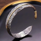 Bracciale Regolabile Vintage con Piume