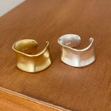 Anello Piatto Larghezza Regolabile in Oro e Argento Vintage