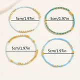Set di Braccialetti Chic Bohemien con Perle Turchesi