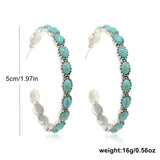 Orecchini Circolari Turchesi Vintage Bohemien