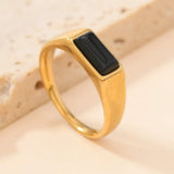 Anelli in Oro con Gemme Rettangolari Eleganti