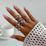 Anelli Impilabili in Cristallo Rosa Chunky