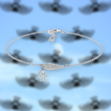 Bracciale Memoriale Argento con Ala d'Angelo e Impronta di Zampa