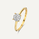 Anello in Gemma con Banda d'Oro Esclusivo