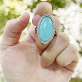 Anello Dichiarativo in Argento Sterling Vintage con Turchese