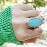 Anello Dichiarativo in Argento Sterling Vintage con Turchese