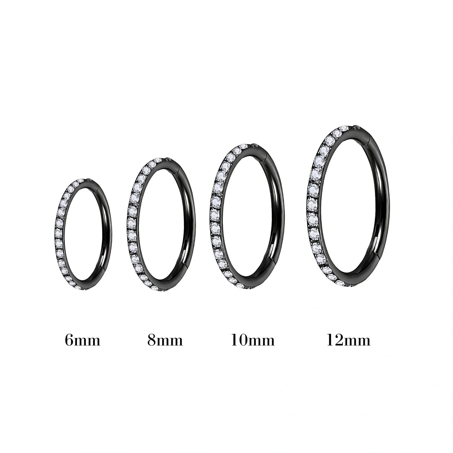 Anello Helix in Titanio Multidimensionale con Cristalli | Anello Conchiglia | Clicker Septum