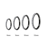 Anello Helix in Titanio Multidimensionale con Cristalli | Anello Conchiglia | Clicker Septum