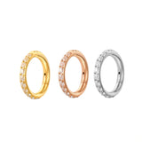 Anello Helix in Titanio Multidimensionale con Cristalli | Anello Conchiglia | Clicker Septum
