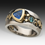 Anello Vintage in Cristallo Blu
