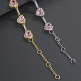 Cavigliera a Forma di Cuore Rosa