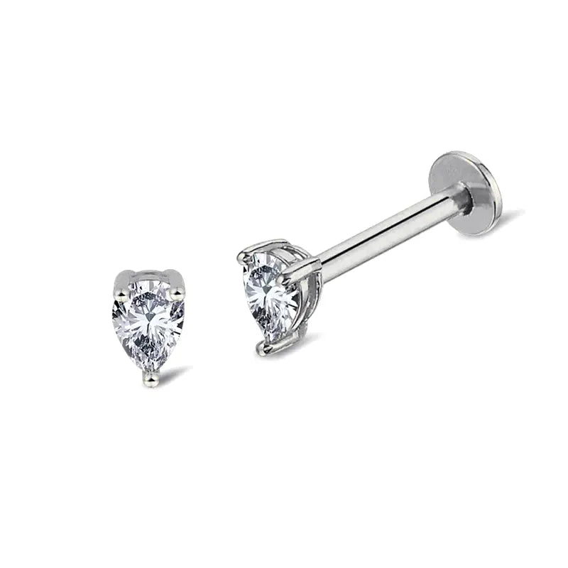 Brillante Piercing Labret in CZ Bianco (16G)