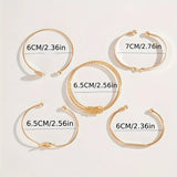 Set di Bracciali Eleganti e Sofisticati con Nodo in Oro