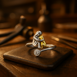 Anello in Argento con Zirconia Regolabile e Fatto a Mano