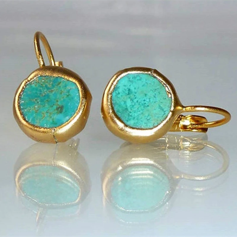 Orecchini d'Oro con Pietra Turchese
